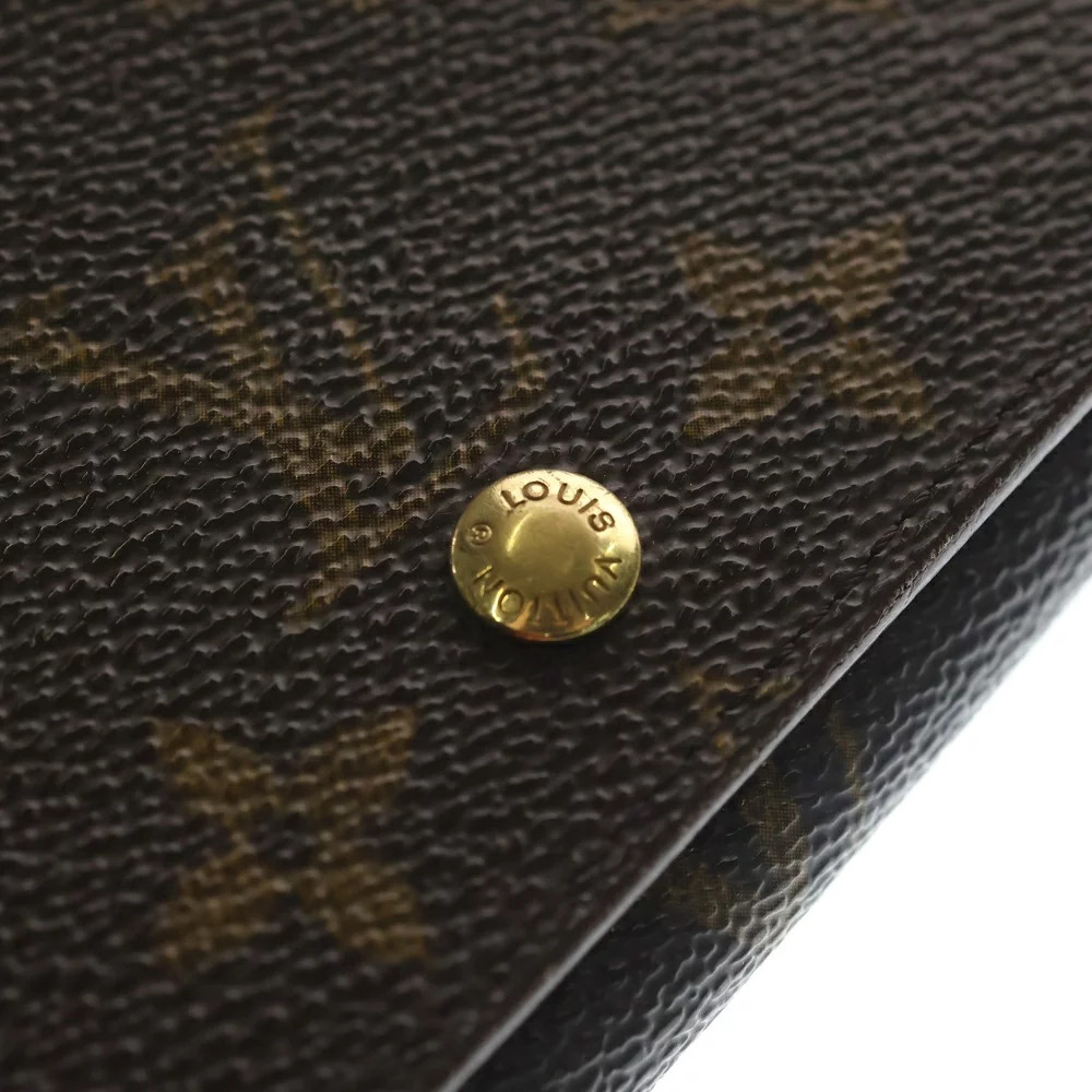 LOUIS VUITTON Porte Monnaie Billet Tresor Compact Wallet Bi fold Brown - Picture 4 of 5